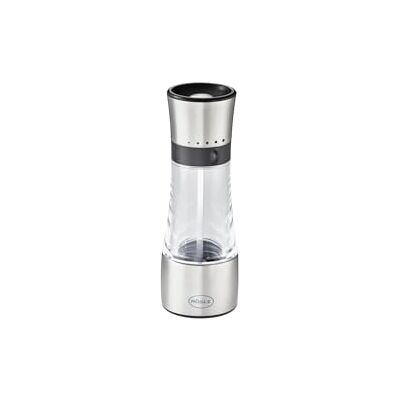 RÖSLE Kruidenmolen, zout- en pepermolen met instelbare niveaus voor droge kruiden, gemakkelijk te vullen, roestvrij staal 18/10, zilver, zwart, transparant RÖSLE Kruidenmolen, zout- en pepermolen met instelbare niveaus voor droge kruiden, gemakkelijk te vullen, roestvrij staal 18/10, zilver, zwart, transparant
