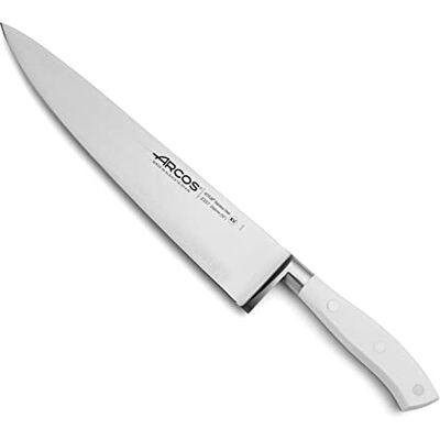 Arcos Riviera Blanc Chef mes van gesmeed roestvrij staal, maat 250 mm, kleur wit Arcos Riviera Blanc Chef mes van gesmeed roestvrij staal, maat 250 mm, kleur wit