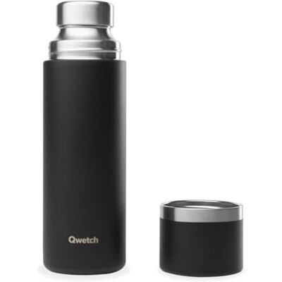 QWETCH Thermosfles zwart 750 ml Thermoskan met gerecyclede roestvrijstalen beker 24 uur koud en 12 uur warm waterdicht, BPA-vrij en ideaal voor koffie en thee QWETCH Thermosfles zwart 750 ml Thermoskan met gerecyclede roestvrijstalen beker 24 uur koud en 12 uur warm waterdicht, BPA-vrij en ideaal voor koffie en thee