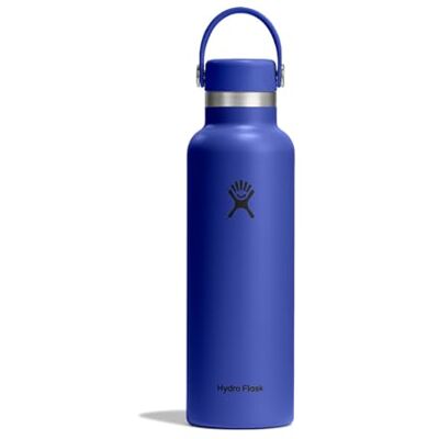 Hydro Flask Flex Cap standaard waterfles, 621 ml, roestvrij staal, lekvrij, compatibel met bekerhouder, 24 uur koud en 12 uur warm, capri blauw Hydro Flask Flex Cap standaard waterfles, 621 ml, roestvrij staal, lekvrij, compatibel met bekerhouder, 24 uur koud en 12 uur warm, capri blauw