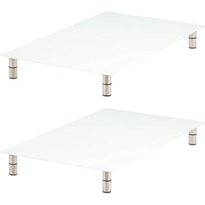 bremermann Set van 2 afdekplaten voor fornuis, van veiligheidsglas, ca. 30 x 6 x 52 cm (b x h x d), variabele voet (wit) bremermann Set van 2 afdekplaten voor fornuis, van veiligheidsglas, ca. 30 x 6 x 52 cm (b x h x d), variabele voet (wit)