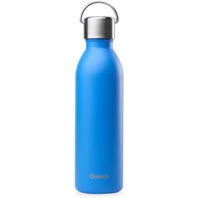 QWETCH Thermosfles Active Azuurblauw 600 ml drinkfles met handvat van gerecycled roestvrij staal 24 uur koud en 12 uur warm waterdicht, ergonomisch en compact QWETCH Thermosfles Active Azuurblauw 600 ml drinkfles met handvat van gerecycled roestvrij staal 24 uur koud en 12 uur warm waterdicht, ergonomisch en compact