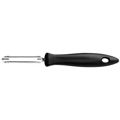 Fiskars Éplucheur mobile, Longueur totale : 18 cm, Essential, Acier inoxydable/Plastique PP, Noir, Essential, 1065586 Fiskars Éplucheur mobile, Longueur totale : 18 cm, Essential, Acier inoxydable/Plastique PP, Noir, Essential, 1065586