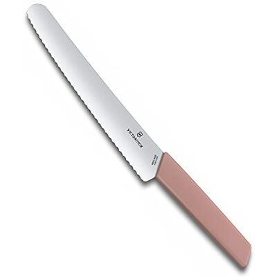 Victorinox , 6.9076.22W5B, Zwitsers modern, brot- en convectormesser, extra scherpe rand, met spiraalsluiting, robuuste kunststof handgreep, abrikoosroze, gemaakt in Zwitserland, Victorinox , 6.9076.22W5B, Zwitsers modern, brot- en convectormesser, extra scherpe rand, met spiraalsluiting, robuuste kunststof handgreep, abrikoosroze, gemaakt in Zwitserland,