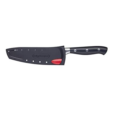 Master Class MasterClass Santoku-mes, Edgekeeper Santoku-mes van zelfslijpend roestvrij staal, 12 cm, verpakt met schelp, zwart Master Class MasterClass Santoku-mes, Edgekeeper Santoku-mes van zelfslijpend roestvrij staal, 12 cm, verpakt met schelp, zwart