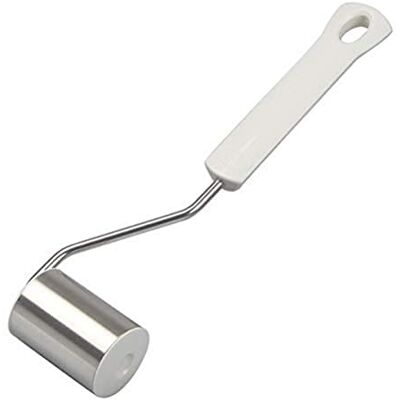 Dr. Oetker Klassieke deegroller 22 cm met functioneel deel van roestvrij staal, hoogwaardige deegroller met anti-aanbakeigenschappen (zilver/wit) Dr. Oetker Klassieke deegroller 22 cm met functioneel deel van roestvrij staal, hoogwaardige deegroller met anti-aanbakeigenschappen (zilver/wit)