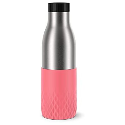 Emsa Waterfles bludrop sleeve N31108, 0,5 L, 100% lekvrij, snelsluiting, ergonomisch, 360 graden, 12 uur, blijft koud voor 24 uur, vaatwasmachinebestendig, roestvrij staal, koraal. Emsa Waterfles bludrop sleeve N31108, 0,5 L, 100% lekvrij, snelsluiting, ergonomisch, 360 graden, 12 uur, blijft koud voor 24 uur, vaatwasmachinebestendig, roestvrij staal, koraal.