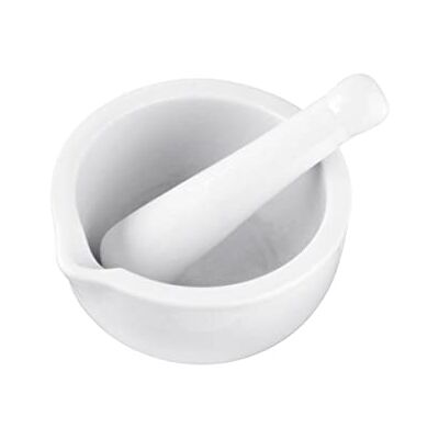 Fackelmann 45442 vijzel/stamperset, porselein, 12 x 6,5 cm, wit Fackelmann 45442 vijzel/stamperset, porselein, 12 x 6,5 cm, wit