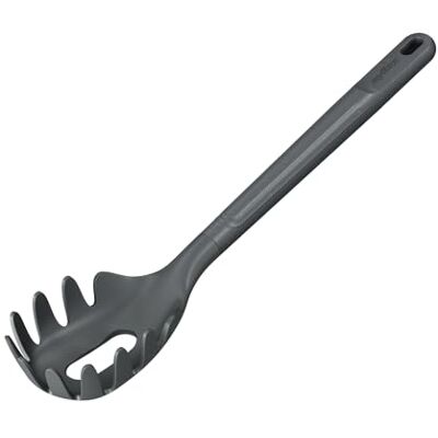 Zyliss E980231 Duurzame spaghettilepel, tarwestro/nylon, spaghetti en pasta schep en uitlekken, antiaanbaklaag, hittebestendige siliconen kop, beluga-grijs, 31 cm x 6 cm, doorlaat Zyliss E980231 Duurzame spaghettilepel, tarwestro/nylon, spaghetti en pasta schep en uitlekken, antiaanbaklaag, hittebestendige siliconen kop, beluga-grijs, 31 cm x 6 cm, doorlaat