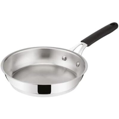 Lagostina Tempra roestvrijstalen pan Ø 24 18/10 met lagotherm bodem en ergonomische siliconen handgreep, inductiepan, gas en oven Lagostina Tempra roestvrijstalen pan Ø 24 18/10 met lagotherm bodem en ergonomische siliconen handgreep, inductiepan, gas en oven