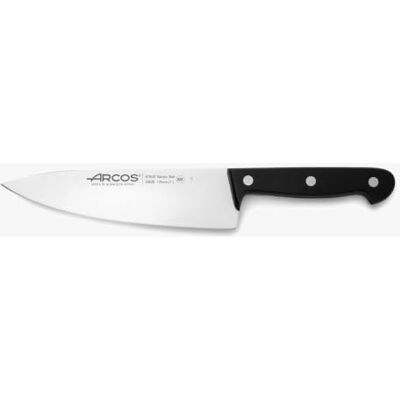 Arcos Koksmes, van staal. Professioneel keukenmes voor het reinigen en snijden van groenten. Ergonomische handgreep, polyoxymethyleen. 175 mm lemmet. Universele serie. Kleur zwart. Arcos Koksmes, van staal. Professioneel keukenmes voor het reinigen en snijden van groenten. Ergonomische handgreep, polyoxymethyleen. 175 mm lemmet. Universele serie. Kleur zwart.