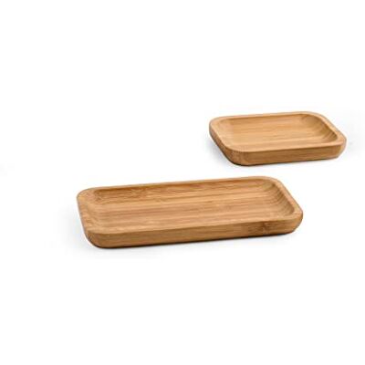 H&H Rechthoekige bamboe borden, 2 stuks H&H Rechthoekige bamboe borden, 2 stuks