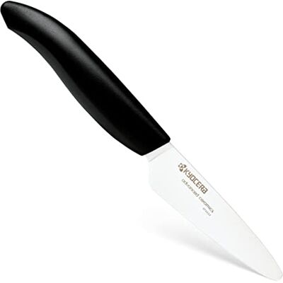 Kyocera Keramisch mes, keukenmes, bioplastic handvat van suikerriet, lemmet van 7,5 cm, lemmet van zirkonia, handgeslepen, extreem scherp, FK-075 WH-BK NATURE Kyocera Keramisch mes, keukenmes, bioplastic handvat van suikerriet, lemmet van 7,5 cm, lemmet van zirkonia, handgeslepen, extreem scherp, FK-075 WH-BK NATURE