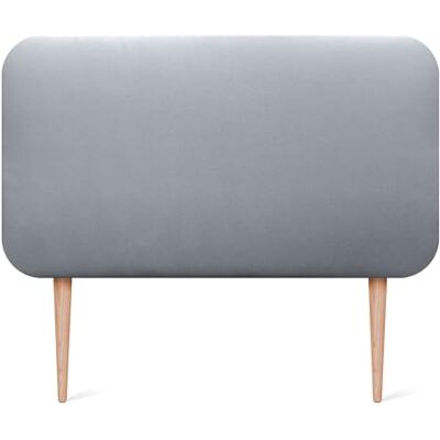 DHOME Gestoffeerd hoofdeinde, glad, afgerond, van kunstleer, met poten, akoestisch, absorberend, voor slaapkamer (zilver, 100 cm) DHOME Gestoffeerd hoofdeinde, glad, afgerond, van kunstleer, met poten, akoestisch, absorberend, voor slaapkamer (zilver, 100 cm)