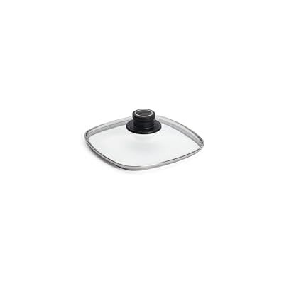 Woll Vierkant deksel van veiligheidsglas, 20 x 20 cm, dekselknop met permanente ventilatie, roestvrijstalen rand, transparant, ovenbestendig tot 250 graden Woll Vierkant deksel van veiligheidsglas, 20 x 20 cm, dekselknop met permanente ventilatie, roestvrijstalen rand, transparant, ovenbestendig tot 250 graden