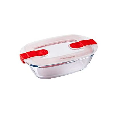 Pyrex Cook & Heat Rechthoekige glazen schaal met luchtdicht magnetron deksel Opbergdoos Koken in de oven, Bewaren en opwarmen 0,4 L 17 x 10 x 5 cm Pyrex Cook & Heat Rechthoekige glazen schaal met luchtdicht magnetron deksel Opbergdoos Koken in de oven, Bewaren en opwarmen 0,4 L 17 x 10 x 5 cm