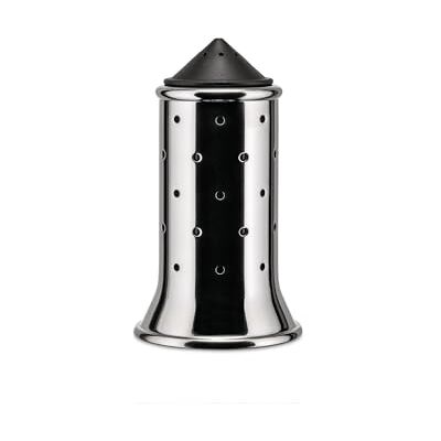 Alessi Mgsal B Zoutvaatje van roestvrij staal 18/10, glanzend, met basis en deksel van Pa, zwart Alessi Mgsal B Zoutvaatje van roestvrij staal 18/10, glanzend, met basis en deksel van Pa, zwart
