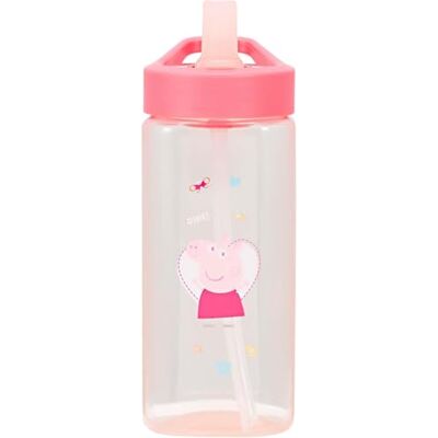 SRV Hub Peppa Pig Drinkfles met rietje, 420 ml, BPA-vrije roze kunststof fles met klaptuit, herbruikbare vierkante fles voor kinderen vanaf 6 maanden, kerstcadeau SRV Hub Peppa Pig Drinkfles met rietje, 420 ml, BPA-vrije roze kunststof fles met klaptuit, herbruikbare vierkante fles voor kinderen vanaf 6 maanden, kerstcadeau