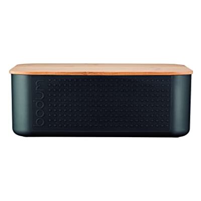 Bodum 11740-01 BISTRO kleine broodtrommel van kunststof, hout, zwart, 19,39 x 29,4 x 10,7 cm Bodum 11740-01 BISTRO kleine broodtrommel van kunststof, hout, zwart, 19,39 x 29,4 x 10,7 cm