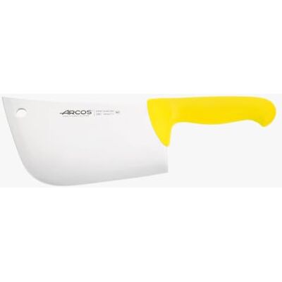 Arcos Serie 2900 – hakmes voor slagersmes – lemmet van roestvrij staal nitrum 190 mm – handvat van polypropyleen, kleur geel Arcos Serie 2900 – hakmes voor slagersmes – lemmet van roestvrij staal nitrum 190 mm – handvat van polypropyleen, kleur geel