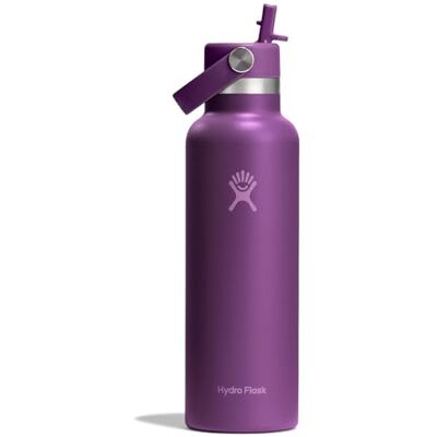 Hydro Flask Waterfles ,621 ml, standaard opening, flexibel rietje, roestvrij staal, waterdicht, geschikt voor bekerhouder, 24 uur koud, geïsoleerd, bruin (strandpruim) Hydro Flask Waterfles ,621 ml, standaard opening, flexibel rietje, roestvrij staal, waterdicht, geschikt voor bekerhouder, 24 uur koud, geïsoleerd, bruin (strandpruim)