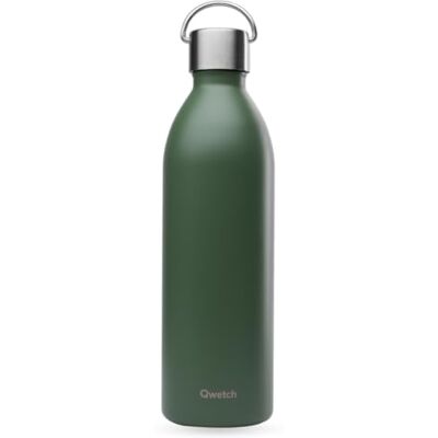 QWETCH Thermosfles Active Kaki 1 l drinkfles met handvat van gerecycled roestvrij staal 24 uur koud en 12 uur warm waterdicht en compact QWETCH Thermosfles Active Kaki 1 l drinkfles met handvat van gerecycled roestvrij staal 24 uur koud en 12 uur warm waterdicht en compact