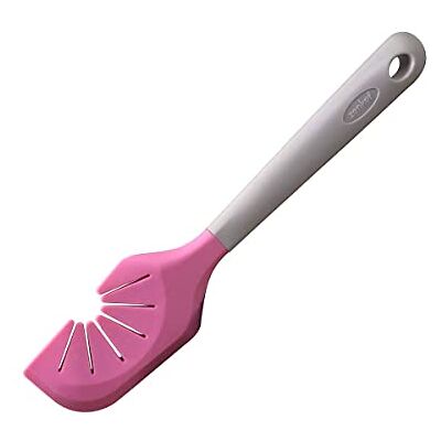 Zenker 44916 2-in-1 keukenspatel, spatel voor het reinigen van garde, bakgerei, kunststof, siliconen, nylon, roze, grijs, 27 cm Zenker 44916 2-in-1 keukenspatel, spatel voor het reinigen van garde, bakgerei, kunststof, siliconen, nylon, roze, grijs, 27 cm