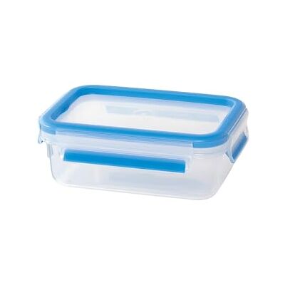 Emsa 508538 Rechthoekige voedseldoos met deksel, 0,55 liter, transparant/blauw, Clip & Close Emsa 508538 Rechthoekige voedseldoos met deksel, 0,55 liter, transparant/blauw, Clip & Close