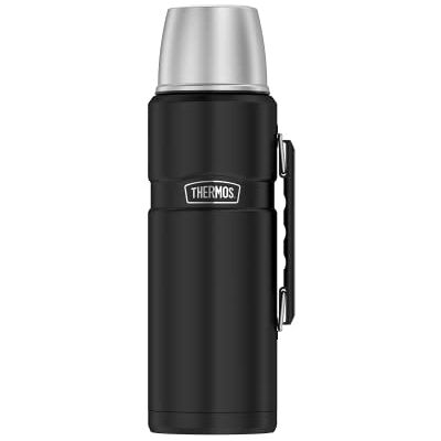 Thermos fles van roestvrij staal, zwart, 9,5 x 9,5 x 31,3 cm Thermos fles van roestvrij staal, zwart, 9,5 x 9,5 x 31,3 cm