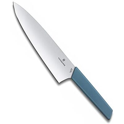 Victorinox , 6.9016.202B, Zwitsers modern, tranchiermesser, extra scherpe rand, met rechte sluiting, robuuste kunststof handgreep, korenbloemblauw, gemaakt in Zwitserland, vaatwasmachinebestendig Victorinox , 6.9016.202B, Zwitsers modern, tranchiermesser, extra scherpe rand, met rechte sluiting, robuuste kunststof handgreep, korenbloemblauw, gemaakt in Zwitserland, vaatwasmachinebestendig