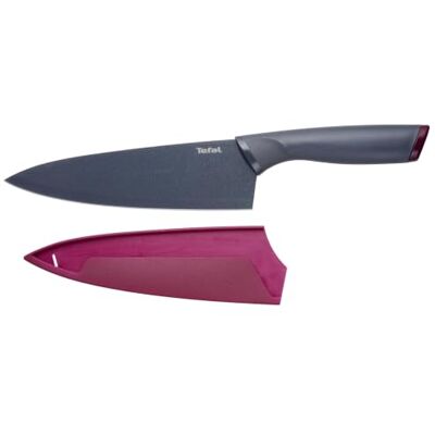 Tefal Fresh Kitchen, K1220205 koksmes 20 cm, lemmet van roestvrij staal met hoogwaardig titanium, antiaanbaklaag, comfortzone, lemmetbeschermetui, grijs, K1220205 Tefal Fresh Kitchen, K1220205 koksmes 20 cm, lemmet van roestvrij staal met hoogwaardig titanium, antiaanbaklaag, comfortzone, lemmetbeschermetui, grijs, K1220205