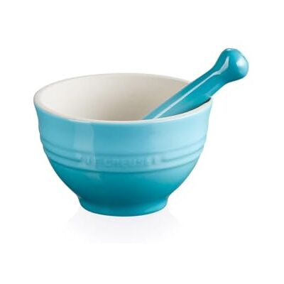 Le Creuset Stamper en vijzel, keramiek, 300 ml, Ø 11,5 cm, 360 g, Caribisch blauw, 81209301700003 Le Creuset Stamper en vijzel, keramiek, 300 ml, Ø 11,5 cm, 360 g, Caribisch blauw, 81209301700003
