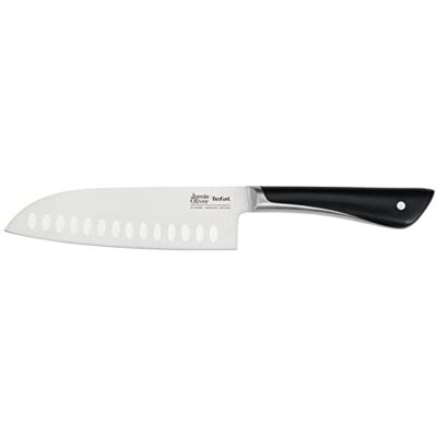 Tefal Jamie Oliver by K26715 Santoku-mes, 16,5 cm, hoge IJsgehard mes, prachtig gewogen, ergonomische handgreep, snijden, in blokjes snijden en hakken, K2671556 Tefal Jamie Oliver by K26715 Santoku-mes, 16,5 cm, hoge IJsgehard mes, prachtig gewogen, ergonomische handgreep, snijden, in blokjes snijden en hakken, K2671556