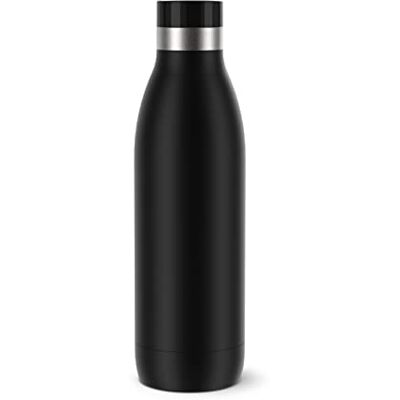 Emsa Bludrop drinkfles 0,7 l, zwart, roestvrij staal 18/10, luchtdicht, gekleurde coating, poedertextuur, eenvoudig te bedienen, warme en koude dranken, vaatwasmachinebestendig N3110900 Emsa Bludrop drinkfles 0,7 l, zwart, roestvrij staal 18/10, luchtdicht, gekleurde coating, poedertextuur, eenvoudig te bedienen, warme en koude dranken, vaatwasmachinebestendig N3110900