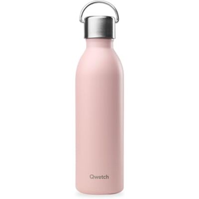 QWETCH Thermosfles, Actief, pastelroze, 600 ml, drinkfles met handvat van gerecycled roestvrij staal, 24 uur koud en 12 uur warm, waterdicht en compact QWETCH Thermosfles, Actief, pastelroze, 600 ml, drinkfles met handvat van gerecycled roestvrij staal, 24 uur koud en 12 uur warm, waterdicht en compact