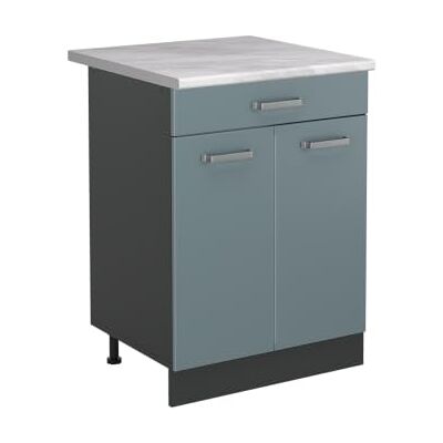 Vicco Meuble bas de cuisine "R-Line", Bleu-gris/Anthracite 60 cm Vicco Meuble bas de cuisine "R-Line", Bleu-gris/Anthracite 60 cm