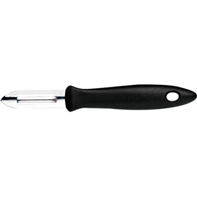 Fiskars 1065585 Dunschiller met lemmet van roestvrij staal voor groenten en fruit, kunststof/roestvrij staal, lemmetlengte: 6 cm, Essential, zwart/zilver Fiskars 1065585 Dunschiller met lemmet van roestvrij staal voor groenten en fruit, kunststof/roestvrij staal, lemmetlengte: 6 cm, Essential, zwart/zilver