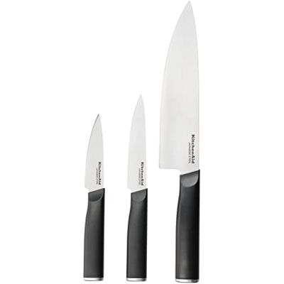 KitchenAid Set de 3 Couteaux Japonais avec Étuis de Protection pour Lames, Acier à Haute Teneur en Carbone KEG3PTHEOHOBA KitchenAid Set de 3 Couteaux Japonais avec Étuis de Protection pour Lames, Acier à Haute Teneur en Carbone KEG3PTHEOHOBA