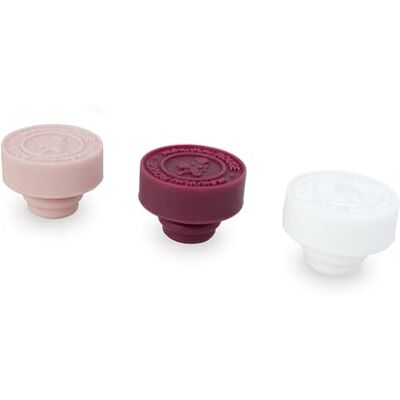 CÉCOA • Set van 3 motiefdoppen • Herbruikbaar universeel voor flessen • Premium BPA-vrije siliconen • Waterdicht en luchtdicht • Voor wijn, bier, water, soda • Vaatwasmachinebestendig CÉCOA • Set van 3 motiefdoppen • Herbruikbaar universeel voor flessen • Premium BPA-vrije siliconen • Waterdicht en luchtdicht • Voor wijn, bier, water, soda • Vaatwasmachinebestendig