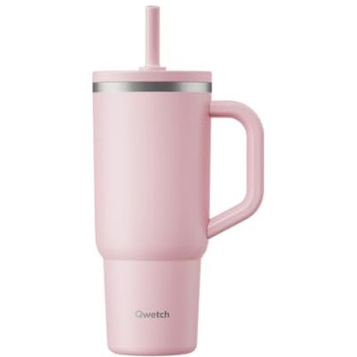 QWETCH Travel Cup Thermosbeker, 900 ml, waterdicht, met klaprietje, gerecyclede roestvrijstalen thermosbeker met handvat, houdt 48 uur ijs/12 uur koud, thermosbeker, drinkfles compatibel met QWETCH Travel Cup Thermosbeker, 900 ml, waterdicht, met klaprietje, gerecyclede roestvrijstalen thermosbeker met handvat, houdt 48 uur ijs/12 uur koud, thermosbeker, drinkfles compatibel met