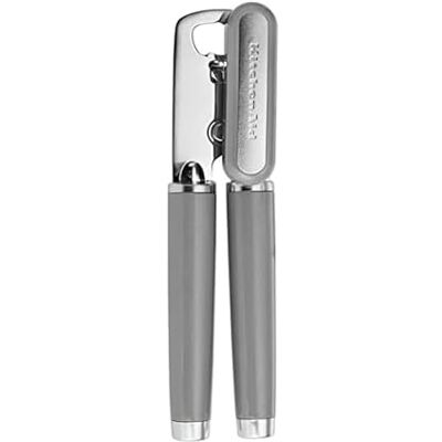 KitchenAid Klassieke en eenvoudig te bedienen multifunctionele flesopener, scherp snijwiel van roestvrij staal, ergonomische zachte handgrepen, grijs KitchenAid Klassieke en eenvoudig te bedienen multifunctionele flesopener, scherp snijwiel van roestvrij staal, ergonomische zachte handgrepen, grijs