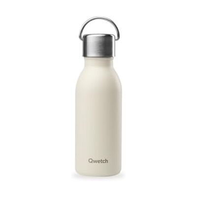 QWETCH Active zandkleurige thermosfles 350 ml drinkfles met handvat van gerecycled roestvrij staal 24 uur koud en 12 uur warm waterdicht en compact QWETCH Active zandkleurige thermosfles 350 ml drinkfles met handvat van gerecycled roestvrij staal 24 uur koud en 12 uur warm waterdicht en compact