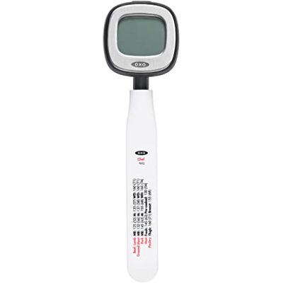 OXO Good Grips Precisie digitale thermometer, direct aflezen, 25,4 x 10,9 x 1,8 cm, metallic zwart OXO Good Grips Precisie digitale thermometer, direct aflezen, 25,4 x 10,9 x 1,8 cm, metallic zwart