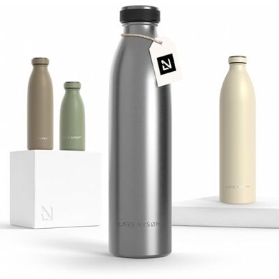 LARS NYSØM Drinkfles van roestvrij staal, 750 ml, 0,75 l, geïsoleerde waterfles, waterdichte drinkfles voor sport, fiets, kinderen (roestvrij staal, 750 ml) LARS NYSØM Drinkfles van roestvrij staal, 750 ml, 0,75 l, geïsoleerde waterfles, waterdichte drinkfles voor sport, fiets, kinderen (roestvrij staal, 750 ml)
