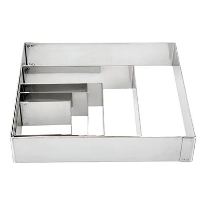 LACOR 68460 vierkante cirkel voor gebak, roestvrij staal, 6 x 6 cm LACOR 68460 vierkante cirkel voor gebak, roestvrij staal, 6 x 6 cm