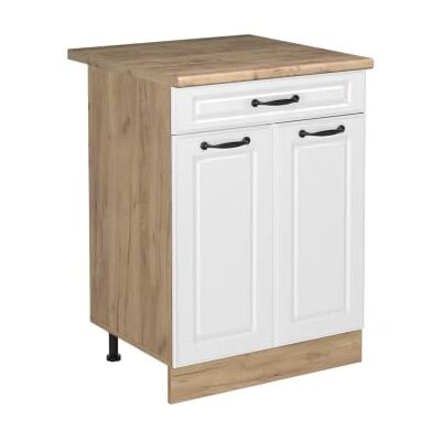 Vicco Meuble bas de cuisine "R-Line", Blanc campagne/Chêne doré 60 cm Vicco Meuble bas de cuisine "R-Line", Blanc campagne/Chêne doré 60 cm