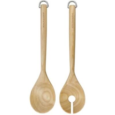 KitchenAid Kitchen Craft Ensemble de couverts à salade en bouleau, pinces à salade, fourchette et cuillère en bois de bouleau, idéal pour mélanger les salades et servir le dîner, 30 cm KQR713OHE KitchenAid Kitchen Craft Ensemble de couverts à salade en bouleau, pinces à salade, fourchette et cuillère en bois de bouleau, idéal pour mélanger les salades et servir le dîner, 30 cm KQR713OHE
