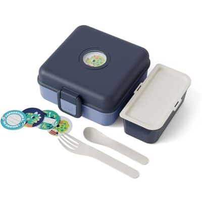 monbento Lunchbox voor kinderen met vakken Snacky blauw Infinity Broodtrommel voor hele sandwiches Inclusief bestek Gepersonaliseerde lunchbox Ideaal voor school monbento Lunchbox voor kinderen met vakken Snacky blauw Infinity Broodtrommel voor hele sandwiches Inclusief bestek Gepersonaliseerde lunchbox Ideaal voor school