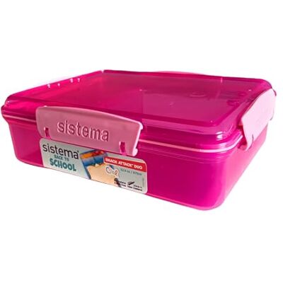 Sistema Snack Attack Duo Lunchbox met 2 vakken, 975 ml Sistema Snack Attack Duo Lunchbox met 2 vakken, 975 ml