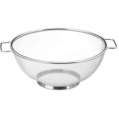 Relaxdays 10024079 standaard roestvrij staal, fijne zeef met handgrepen en ring, vaatwasmachinebestendig, noten, 26 cm Ø, zilveren zeef van roestvrij staal, 26 cm, keuken, afdruipend salate, handvat, zilverkleurig Relaxdays 10024079 standaard roestvrij staal, fijne zeef met handgrepen en ring, vaatwasmachinebestendig, noten, 26 cm Ø, zilveren zeef van roestvrij staal, 26 cm, keuken, afdruipend salate, handvat, zilverkleurig